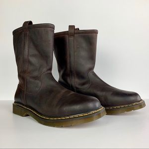 Dr Martens Boots 14 Brown Leather Air Wair Pull On